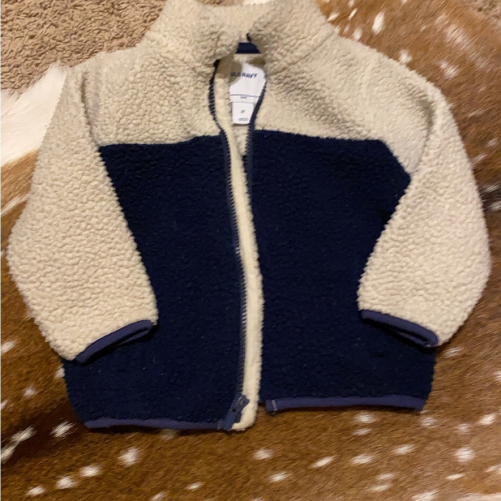 Old Navy Navy and Cream Fleece Jacket